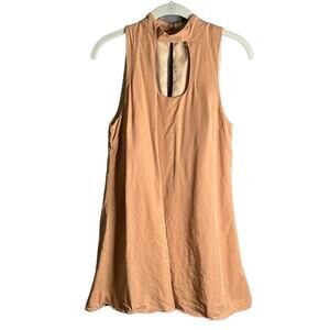 Lovers + Friends Light Brown Sleeveless Swing Dress Cutouts On Back and Front XS